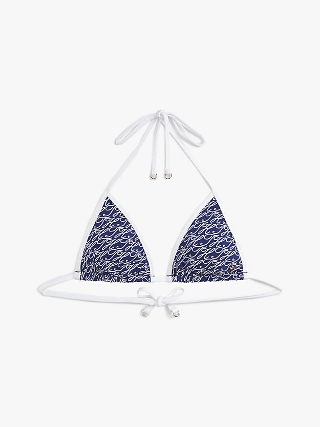 Essential Print Halterneck Triangle Bikini Top