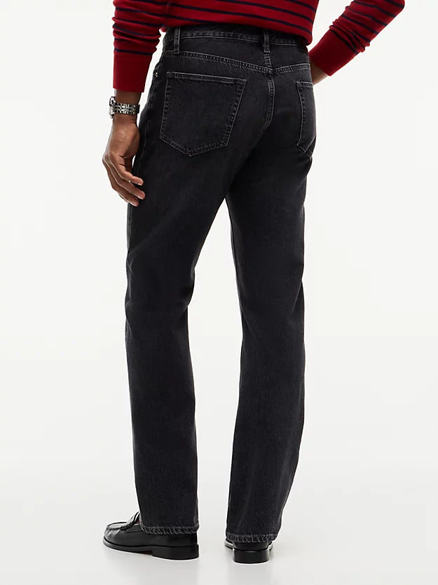 Dover Whiskered Regular Straight Leg Black Jeans