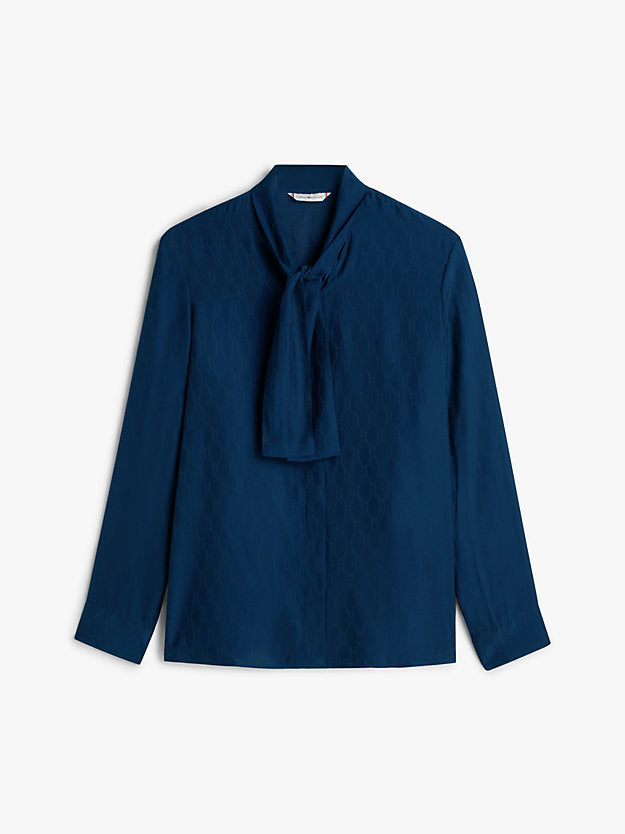 Regular Fit Silk Blend Flag Jacquard Shirt