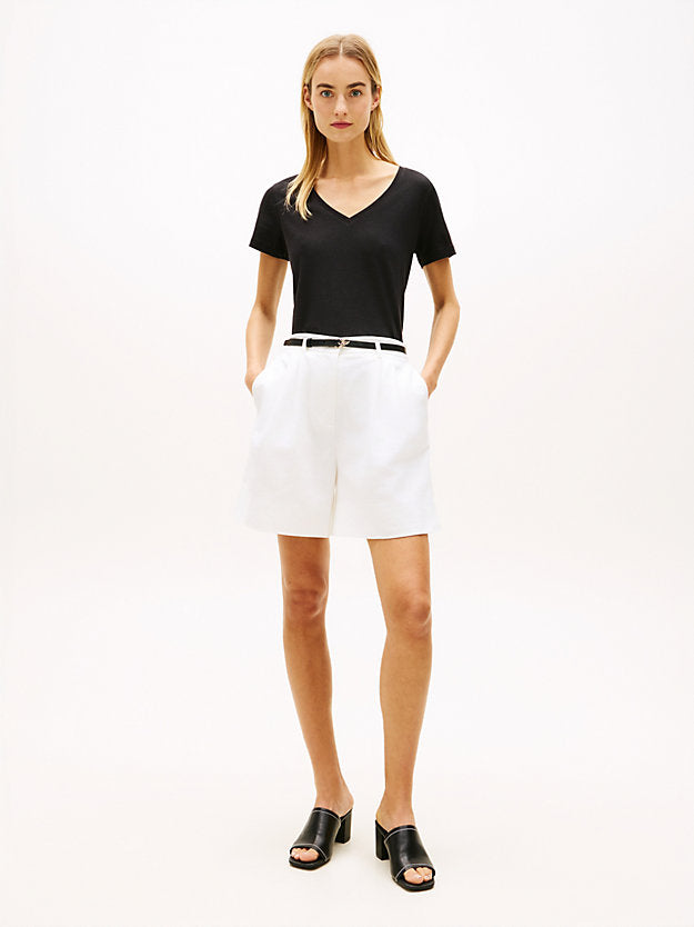 Linen Blend V-Neck T-Shirt