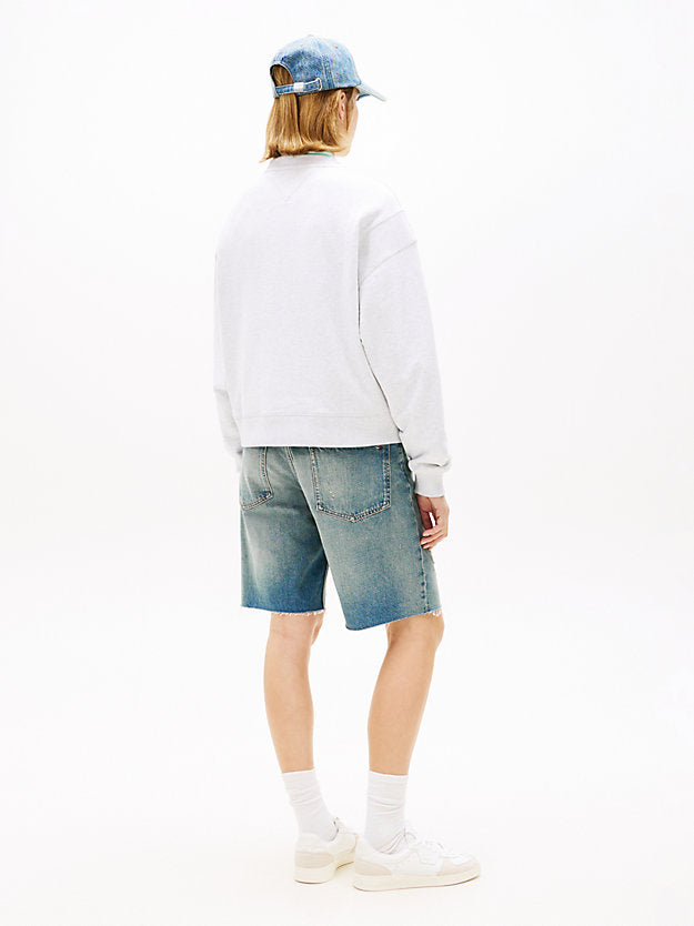 Contrast Logo Embroidery Boxy Sweatshirt