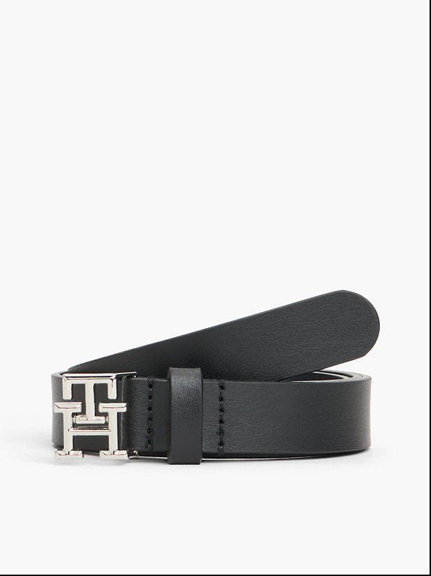 Emblem Plaque Leather Belt
