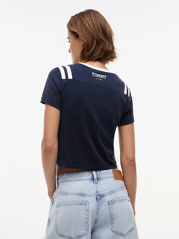 Logo Peached Jersey Slim T-Shirt