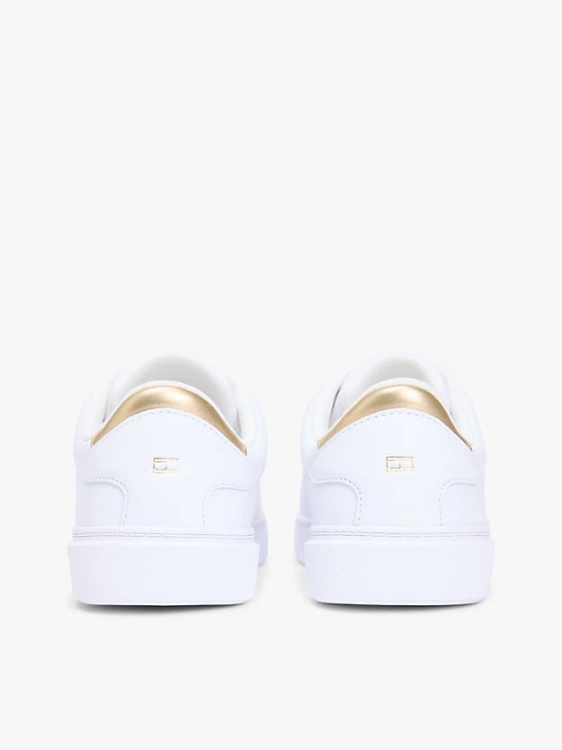 Leather Logo Plaque Court Trainers
