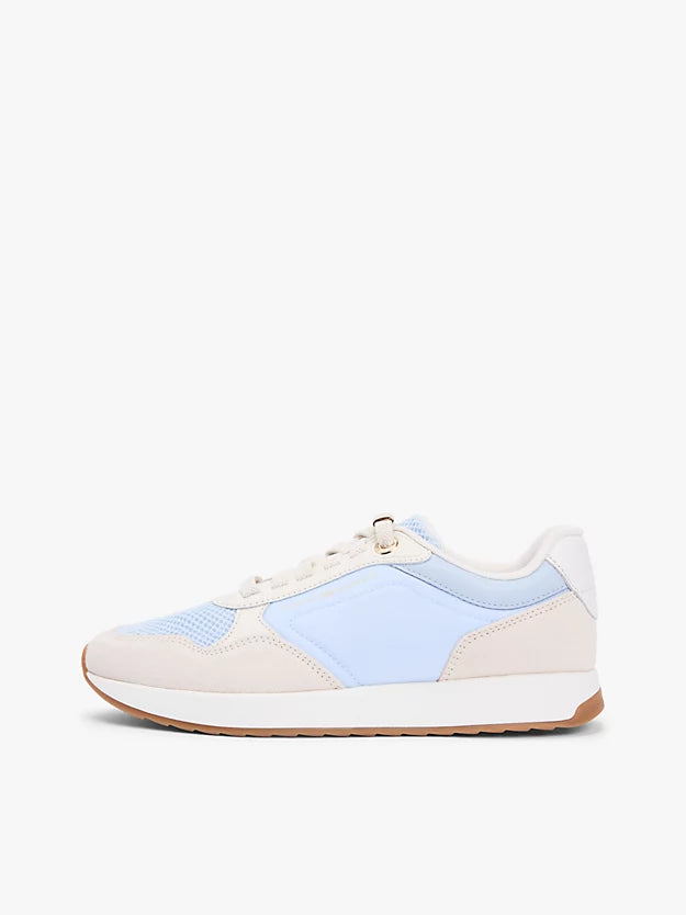 Suede Mixed Texture Mesh Serrated Trainers