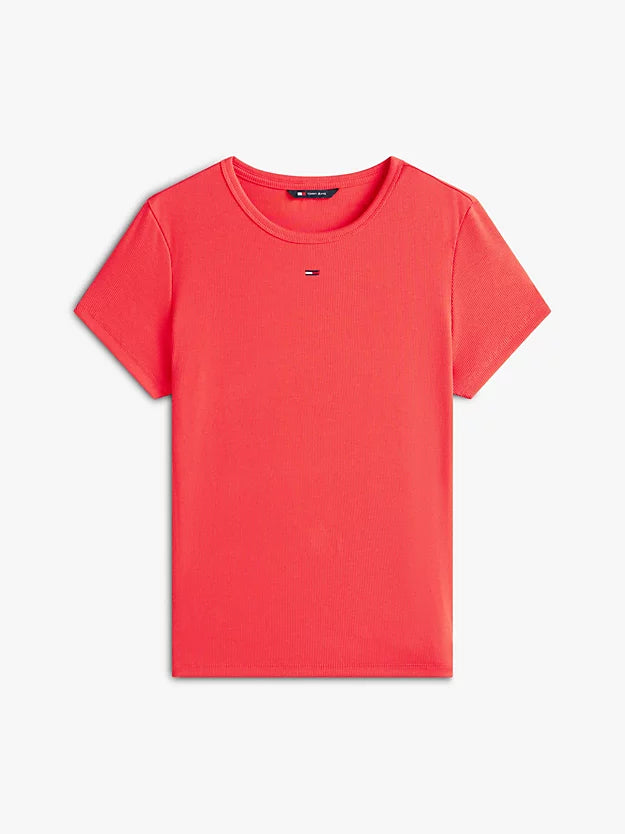 Ribbed Slim Crew Neck T-Shirt
