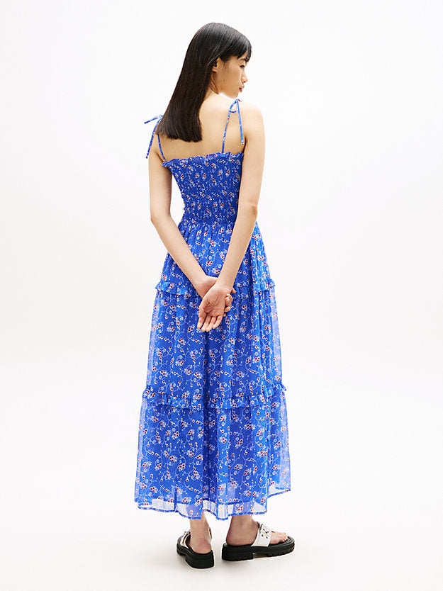Print Extra Slim Chiffon Maxi Dress