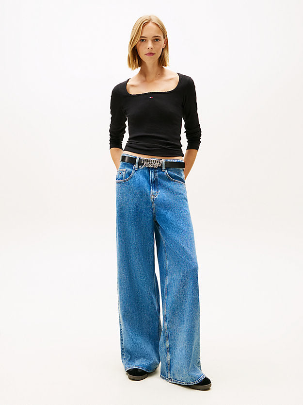 Square Neck Slim Long Sleeve T-Shirt