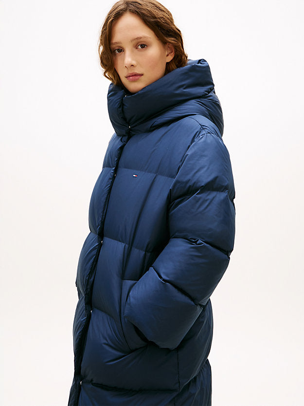 Water Repellent Down Longline Wrap Coat