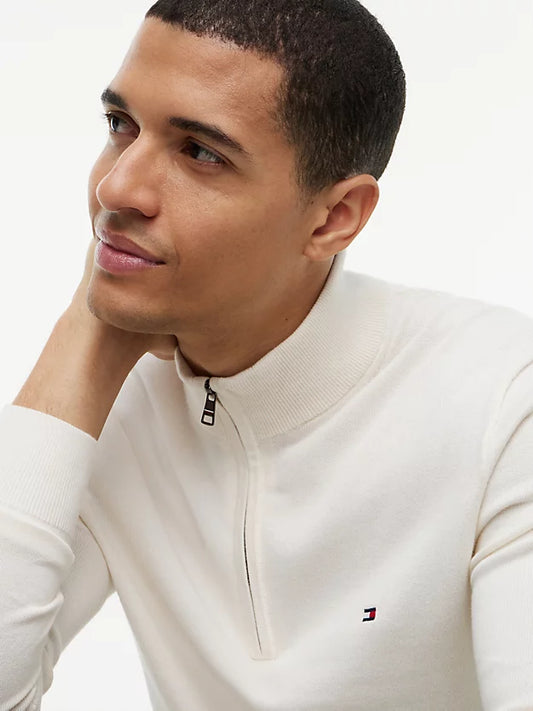 Flag Embroidery Quarter-Zip Jumper