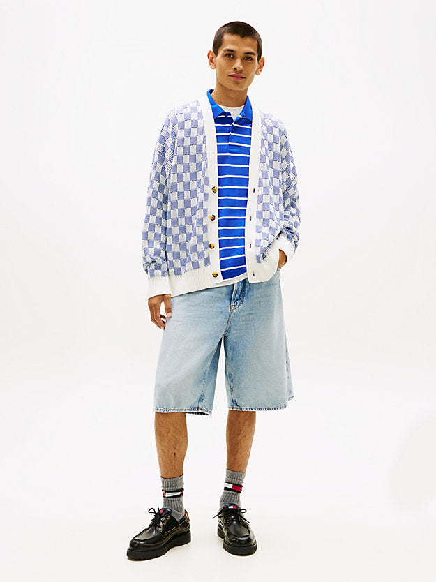 Badge Relaxed Textured Cardigan