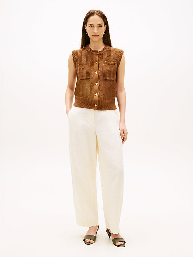 Utility Barrel Leg Pure Linen Trousers