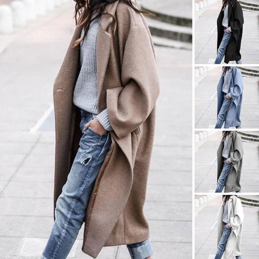 🔥Nur noch 36 Stück auf Lager – Oversize Retro Freizeit Windbreaker Einfarbig Warmer Mantel