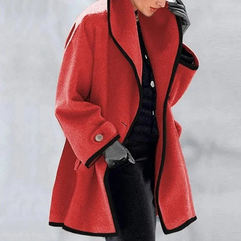 Lässiger Oversize-Kapuzenmantel für Damen mit Knöpfen