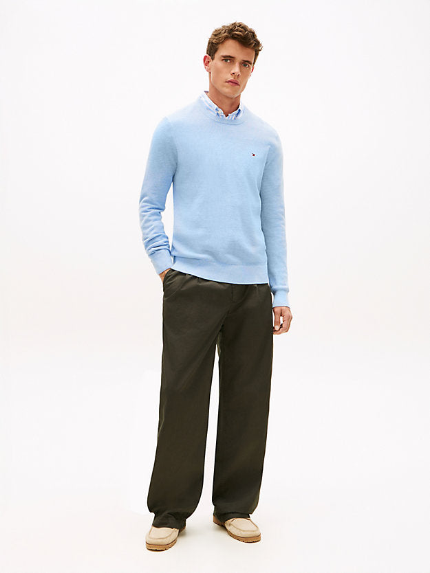 Flag Embroidery Textured Crew Neck Jumper