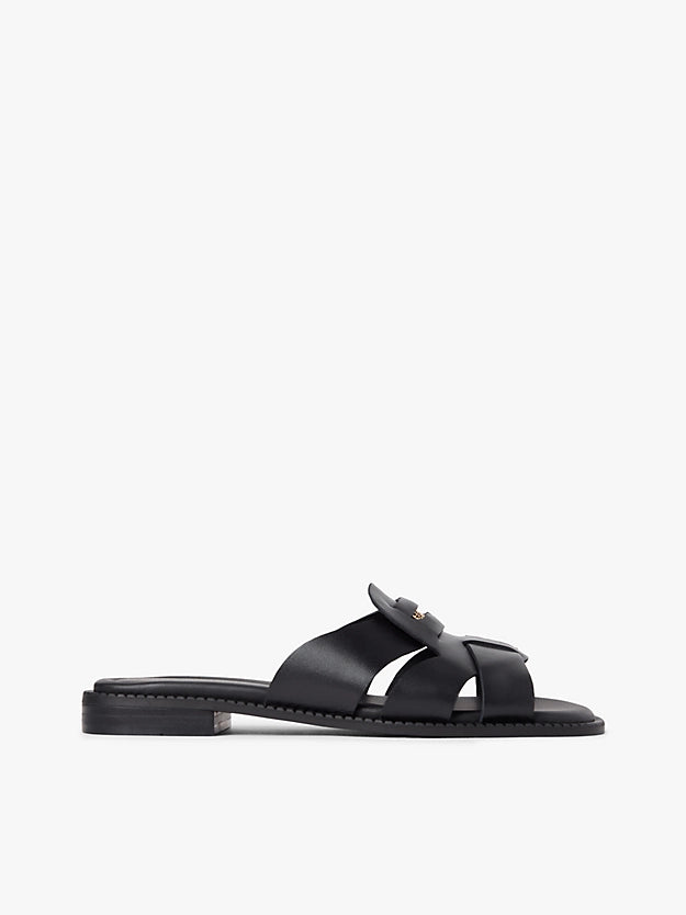 Leather Crest Square Toe Sandals