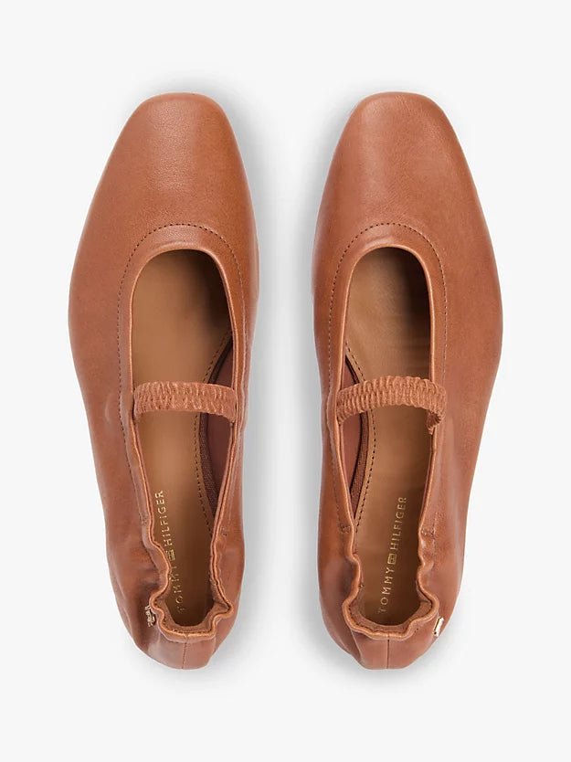 Leather Elasticated Strap Ballerinas