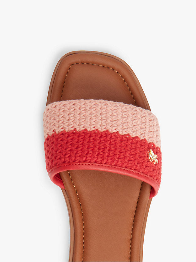 Logo Plaque Colour-Blocked Woven Mules