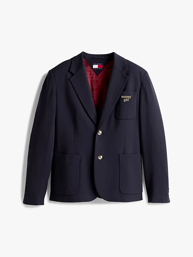 Girl Logo Oversized Fit Jersey Blazer