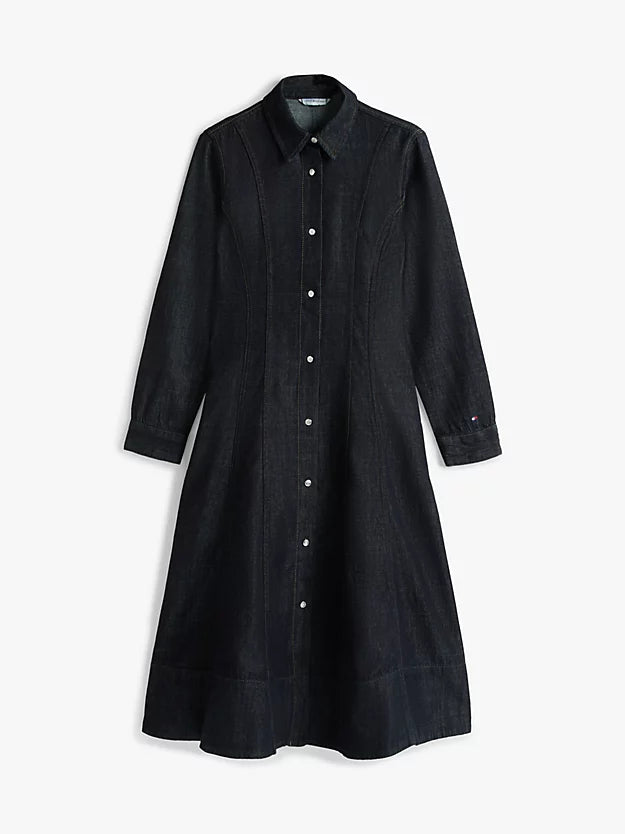 Denim Midi Shirt Dress