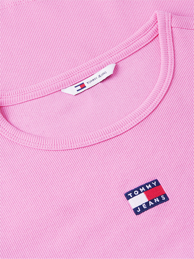 Badge Ribbed Slim T-Shirt