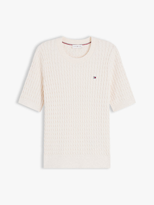 Cable Knit Short Sleeve Jumper