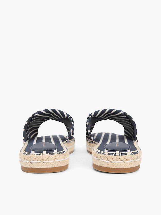 Canvas Monogram Stripe Espadrille Mules