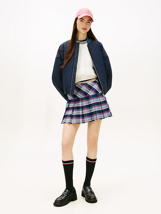 Tartan Check Pleated Mini Skirt
