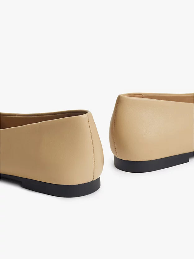 Monogram Plaque Leather Ballerinas