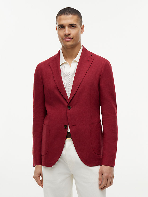Regular Fit Linen Blend Single Breasted Blazer