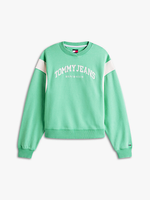 Contrast Logo Embroidery Boxy Sweatshirt