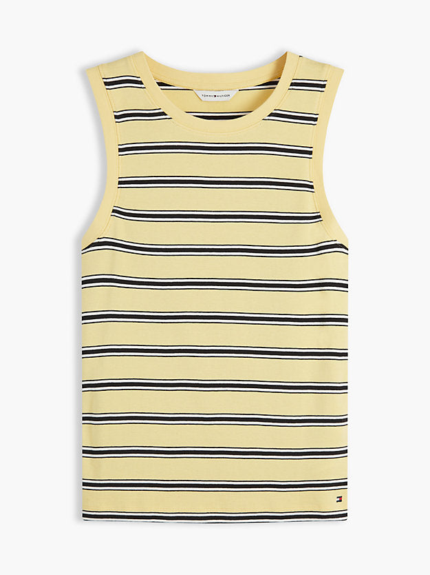 Stripe Slim Crew Neck Tank Top