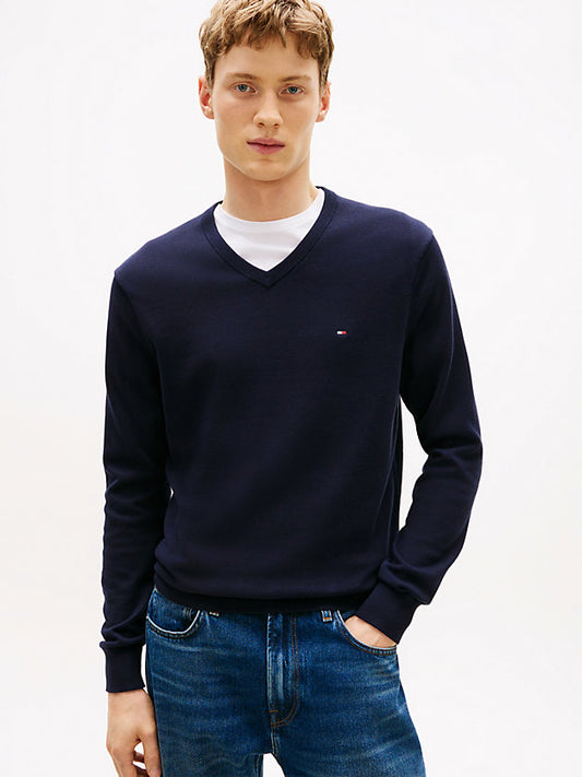 Flag Embroidery V-Neck Jumper