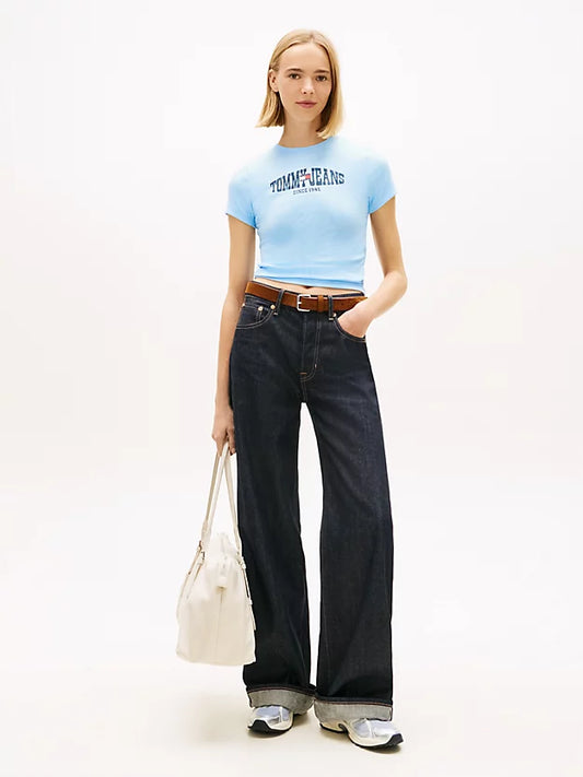 Wavy Flag Ribbed Slim T-Shirt