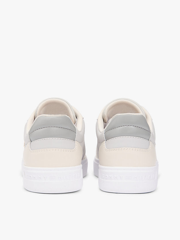 Leather Mixed Texture Cupsole Trainers