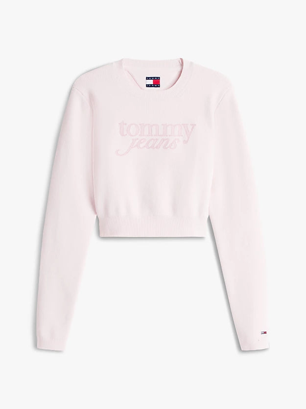 Stitch Logo Chenille Slim Cropped Jumper