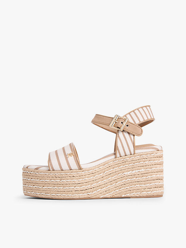 Breton Stripe Platform Wedge Espadrilles