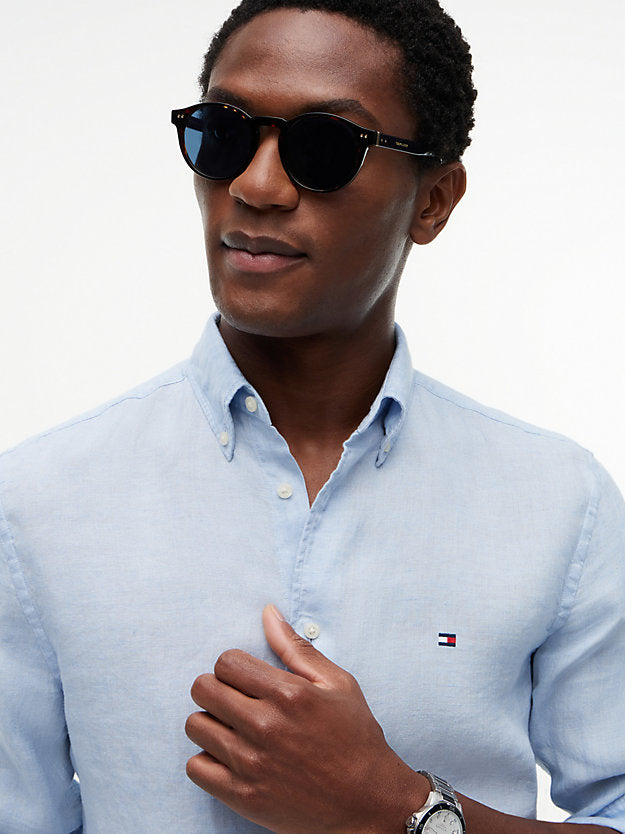 Regular Fit Washed Pure Linen Shirt