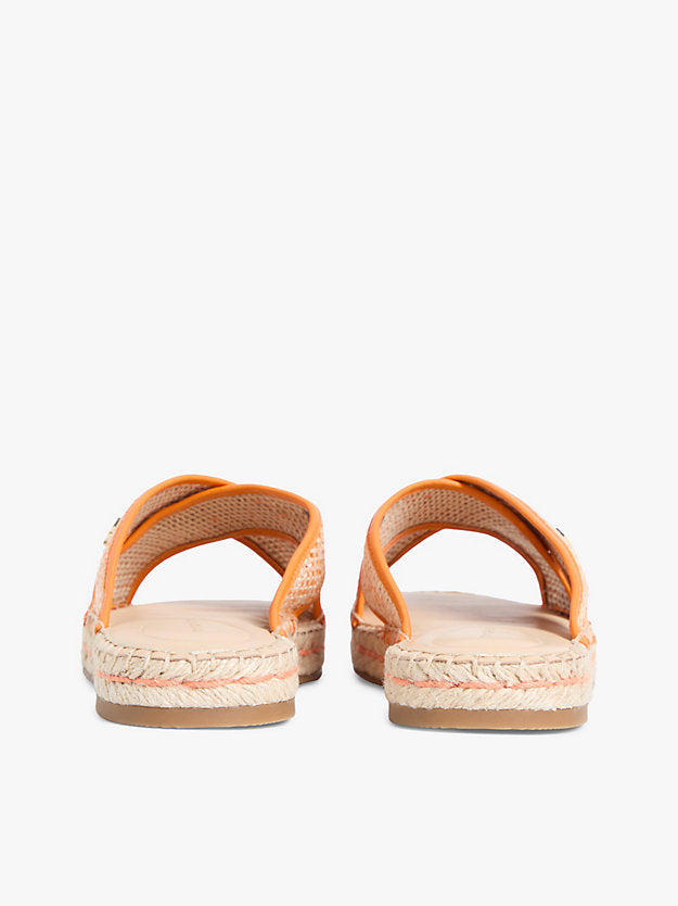 Raffia Monogram Espadrille Mules