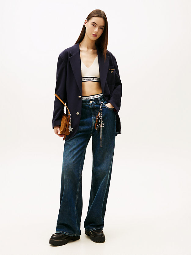 Girl Logo Oversized Fit Jersey Blazer
