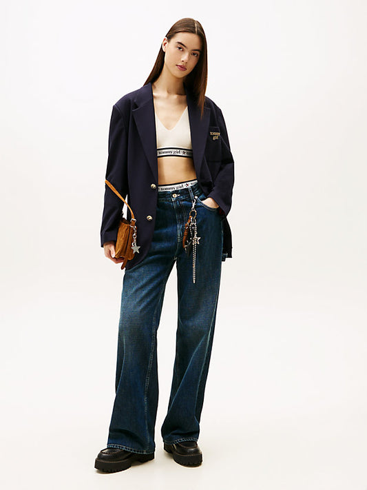 Girl Logo Oversized Fit Jersey Blazer