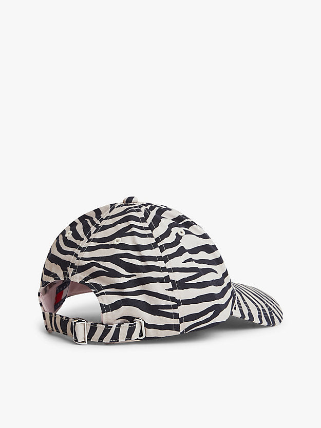 Zebra Print Logo Plaque Baseball Cap