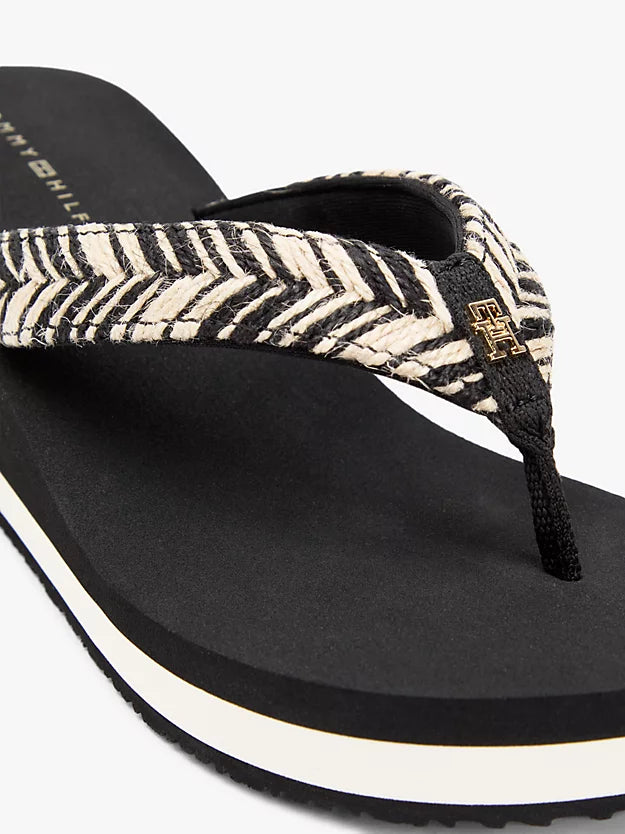 Rope Strap Wedge Flip-Flops