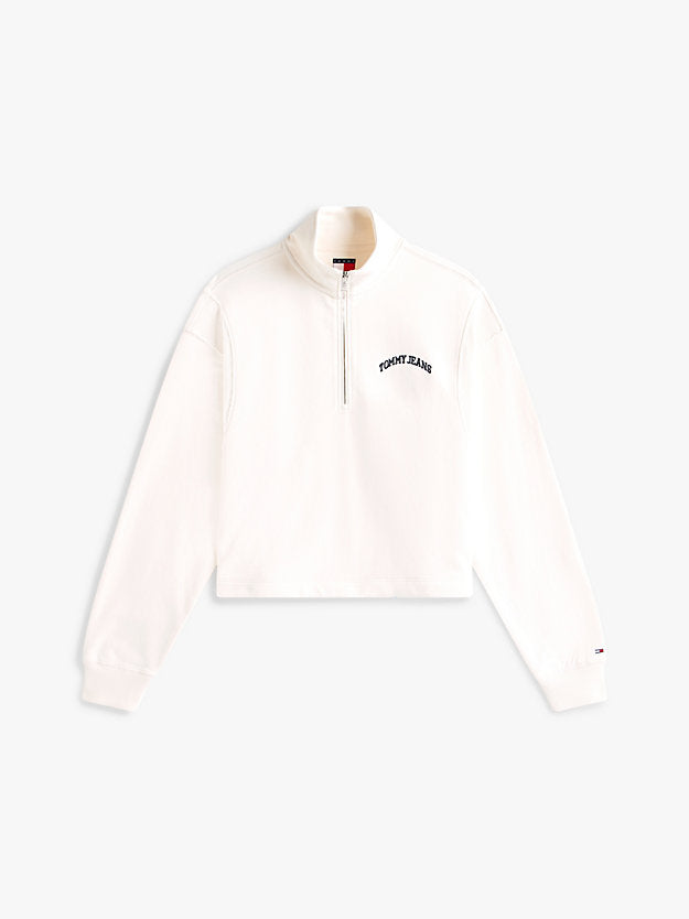 Logo Embroidery Relaxed Quarter-Zip Sweatshirt