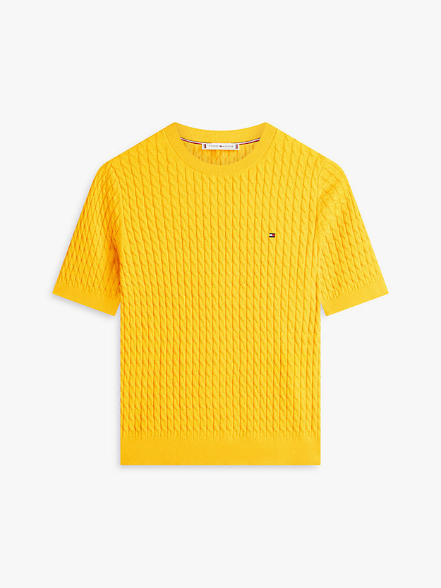 Cable Knit Short Sleeve Jumper