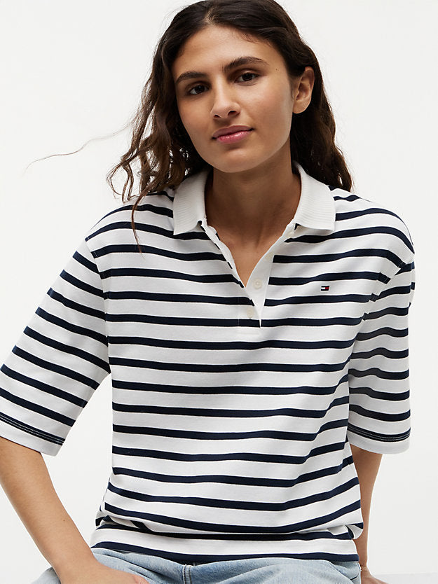 Relaxed Fit Interlock Knit Polo Shirt