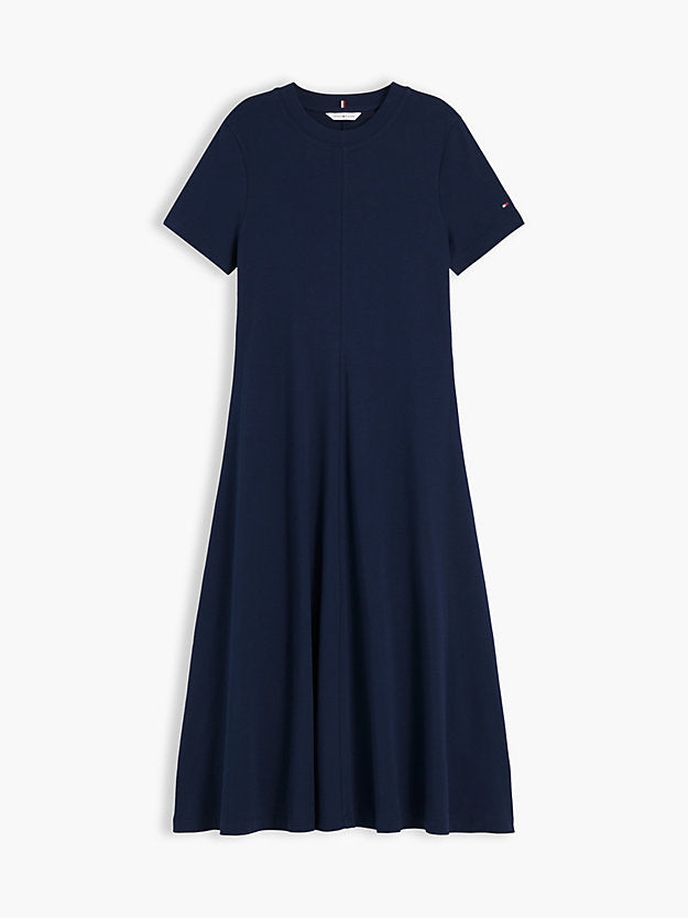 Interlock Knit Midi Fit And Flare Dress