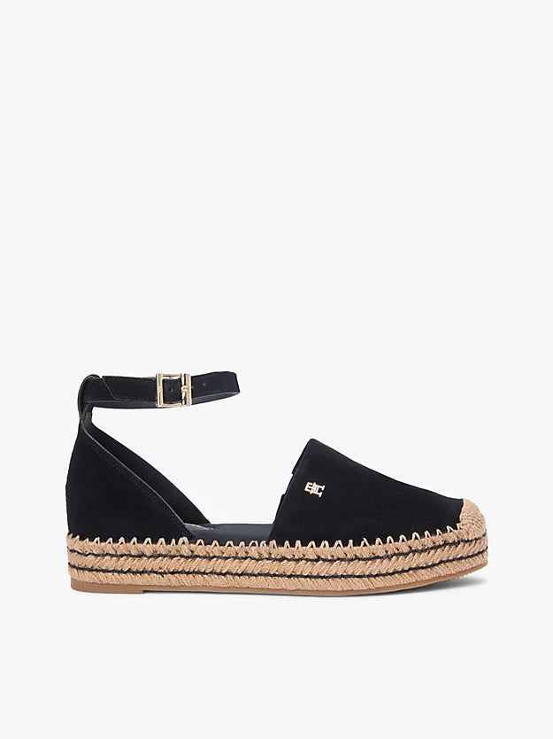 Suede Ankle Strap Platform Espadrilles