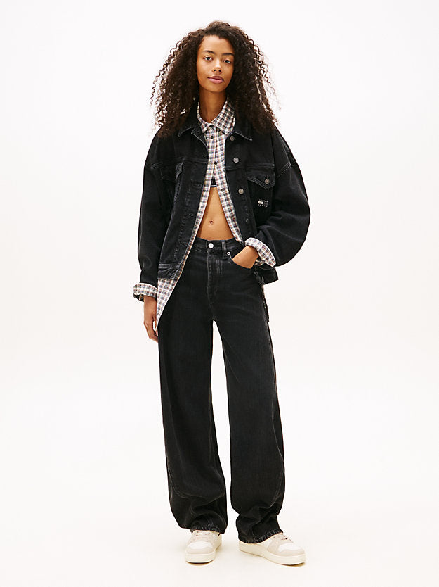 Back Logo Oversized Denim Trucker Jacket