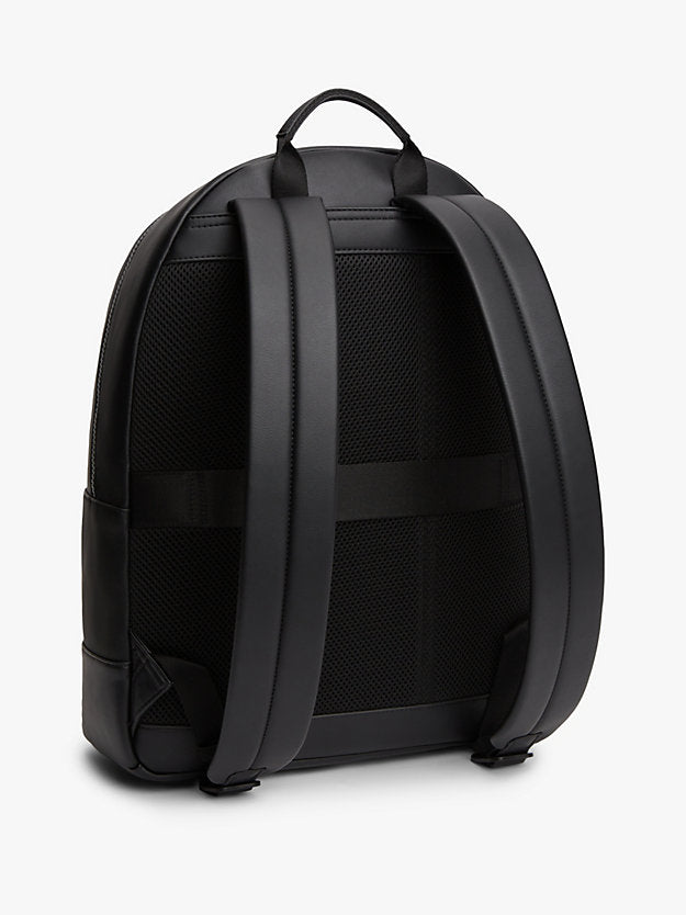 Metal Logo Textured Dome Backpack